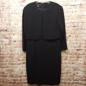 MariAnna Dress w/ attached Bolero Jacket Midi Career Black Size 12